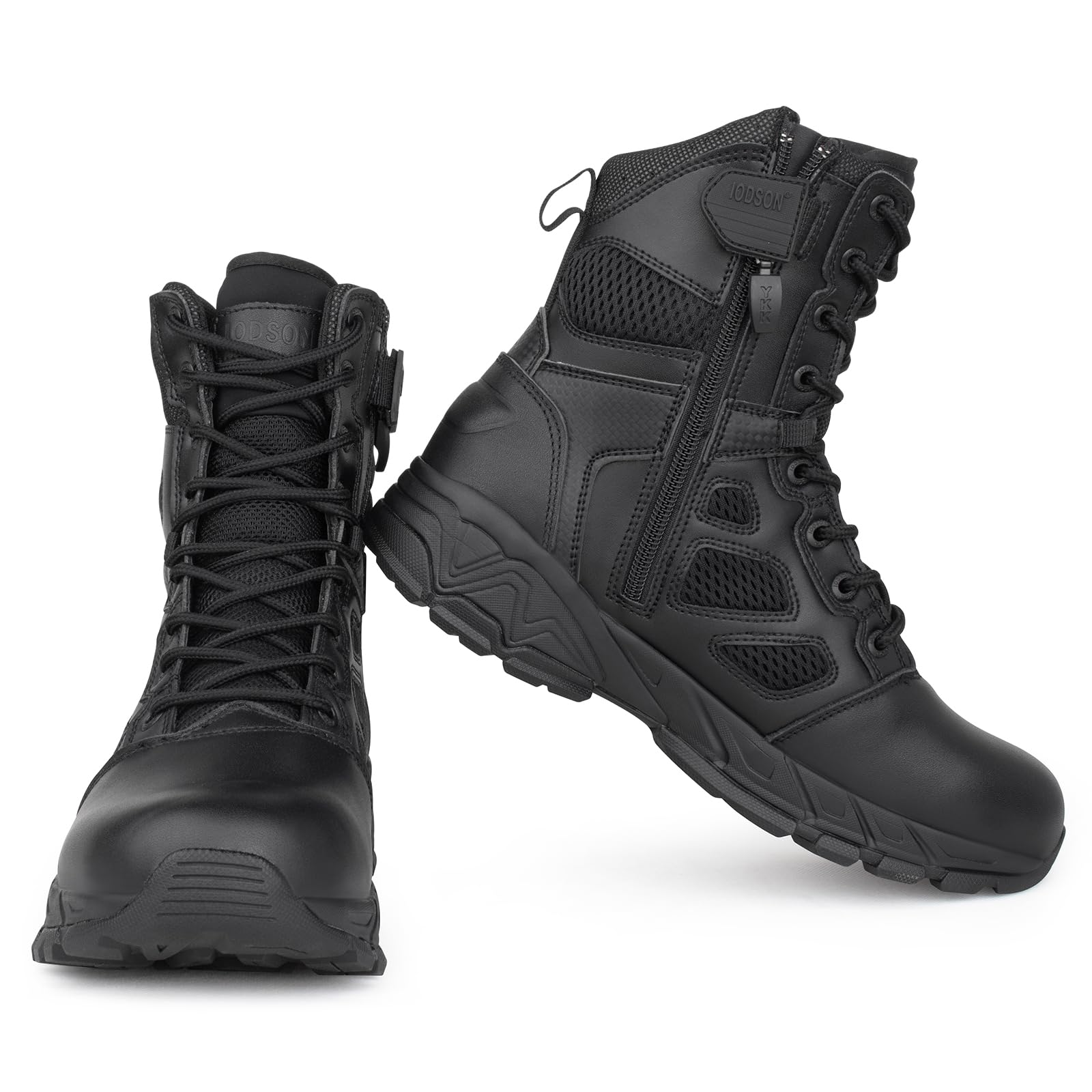 Botas Militares Tácticas Hombre Negras Botas Tacticas Policiales Hombre con Cremallera Zapatos de Combate Moto
