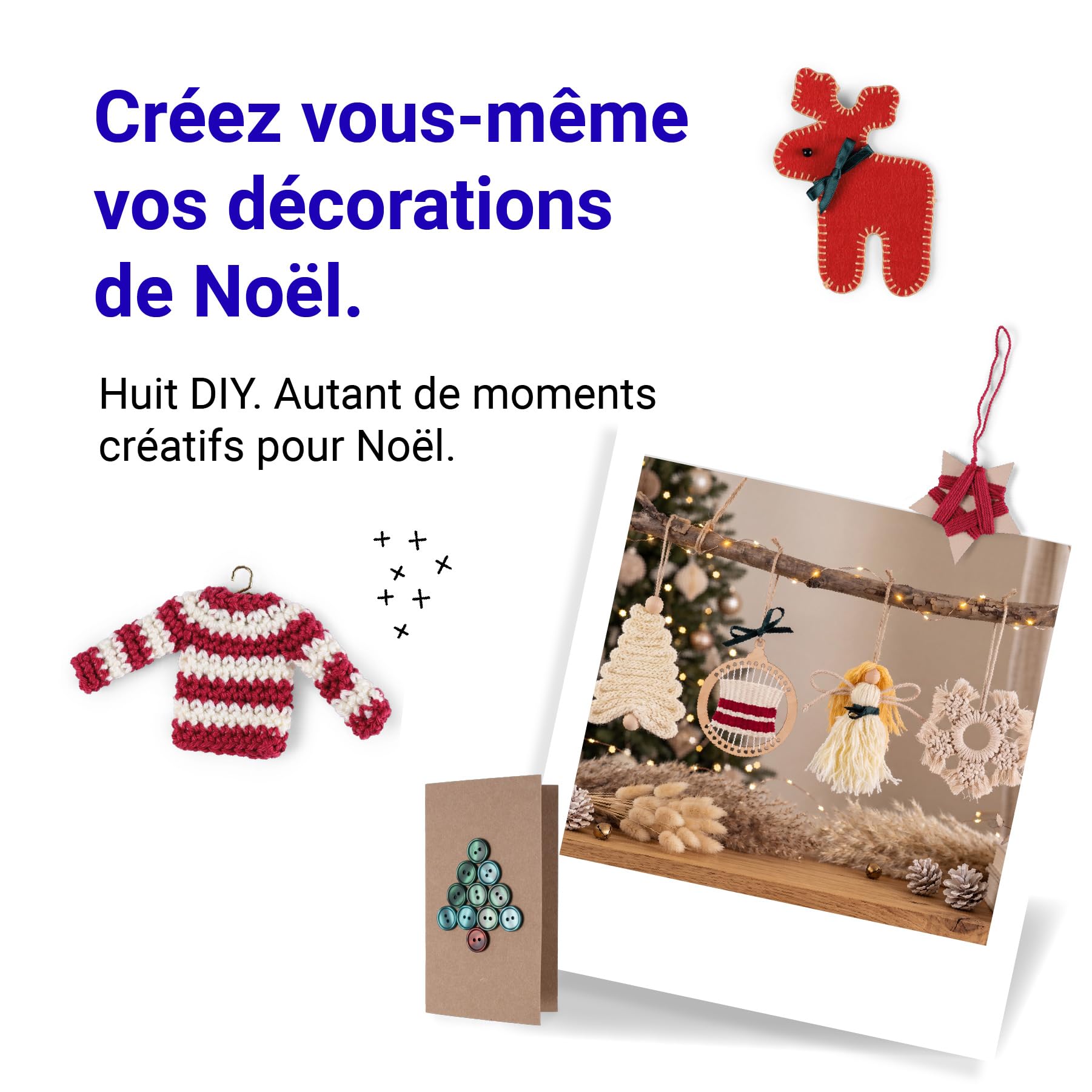 Prym Calendrier de l’Avent DIY 2026 – 24 surprises créatives pour 8 projets de loisirs créatifs, avec matériel inclus et tutoriels vidéo, édition limitée de Noël