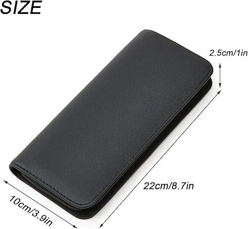 Miniatura 4 de LAKE of FIRE Estuche de tijeras con cremalleras y cubierta de cuero para un almacenamiento y protección conveniente (negro+gris)