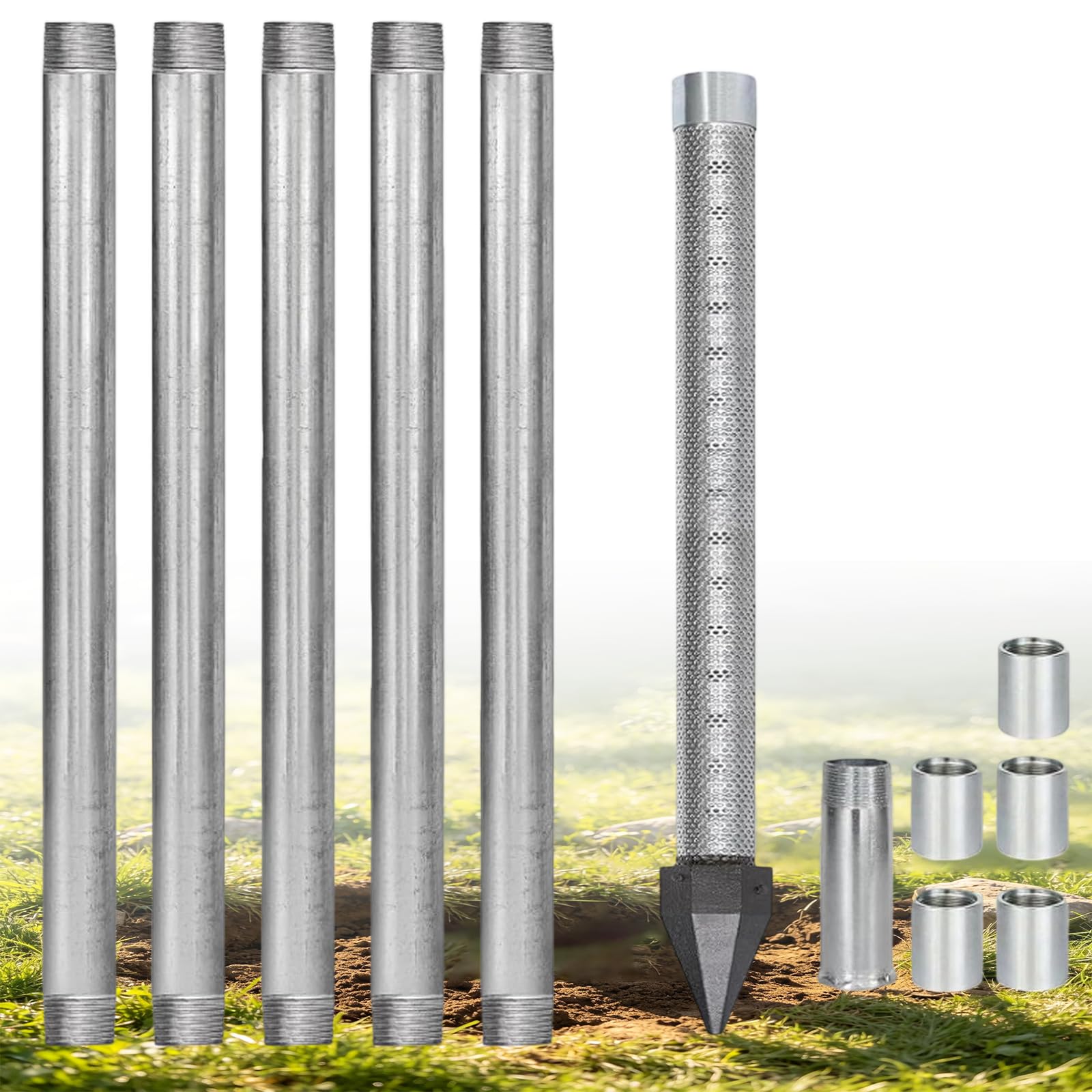 Kit de Forage pour Puits, Pointe Filtrante de 36 Pouces NPT 1-1/4 Pouce
