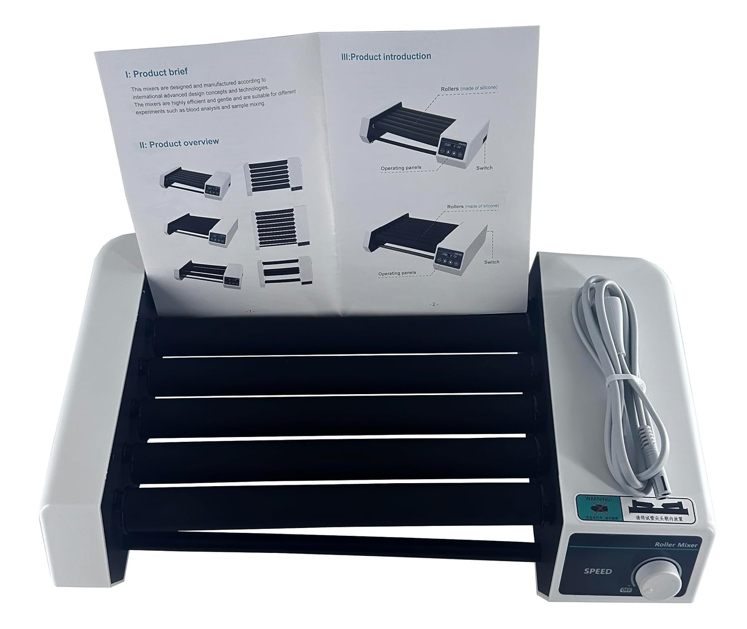 Roller Mixer Shaker Test Tube Shaker Tube Roller Mixer Lab Shaking Equipment with Brush Motor Rotating Shaking Speed 20 to 80rpm 6 Rollers