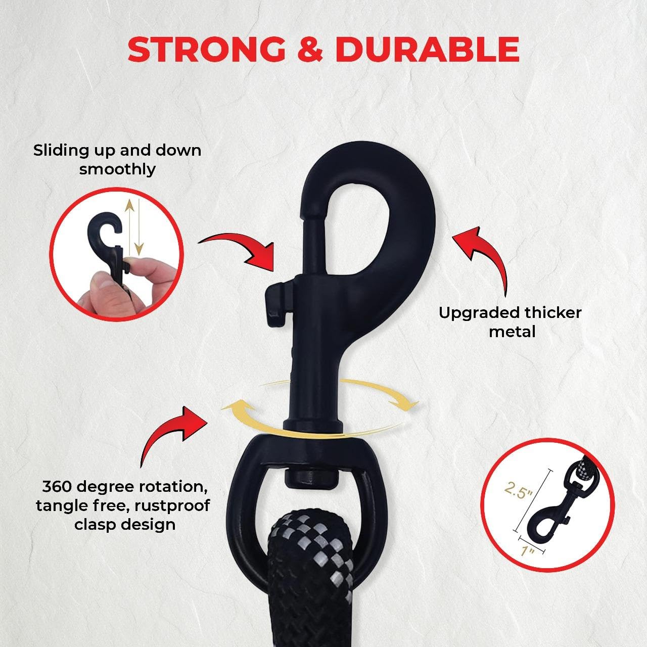 Canophilia Heavy-Duty Traffic Dog Leash with Double Handle (1 Meter) | Reflective Rope for Night Safety | Strong Training & Walking Lead for Medium & Large Dogs (Neon) 2