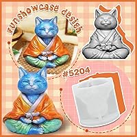Vista 2 de Molde de silicona para gatos Taba Squishy, resina, vela, manualidades, gatito grande de 5 pulgadas