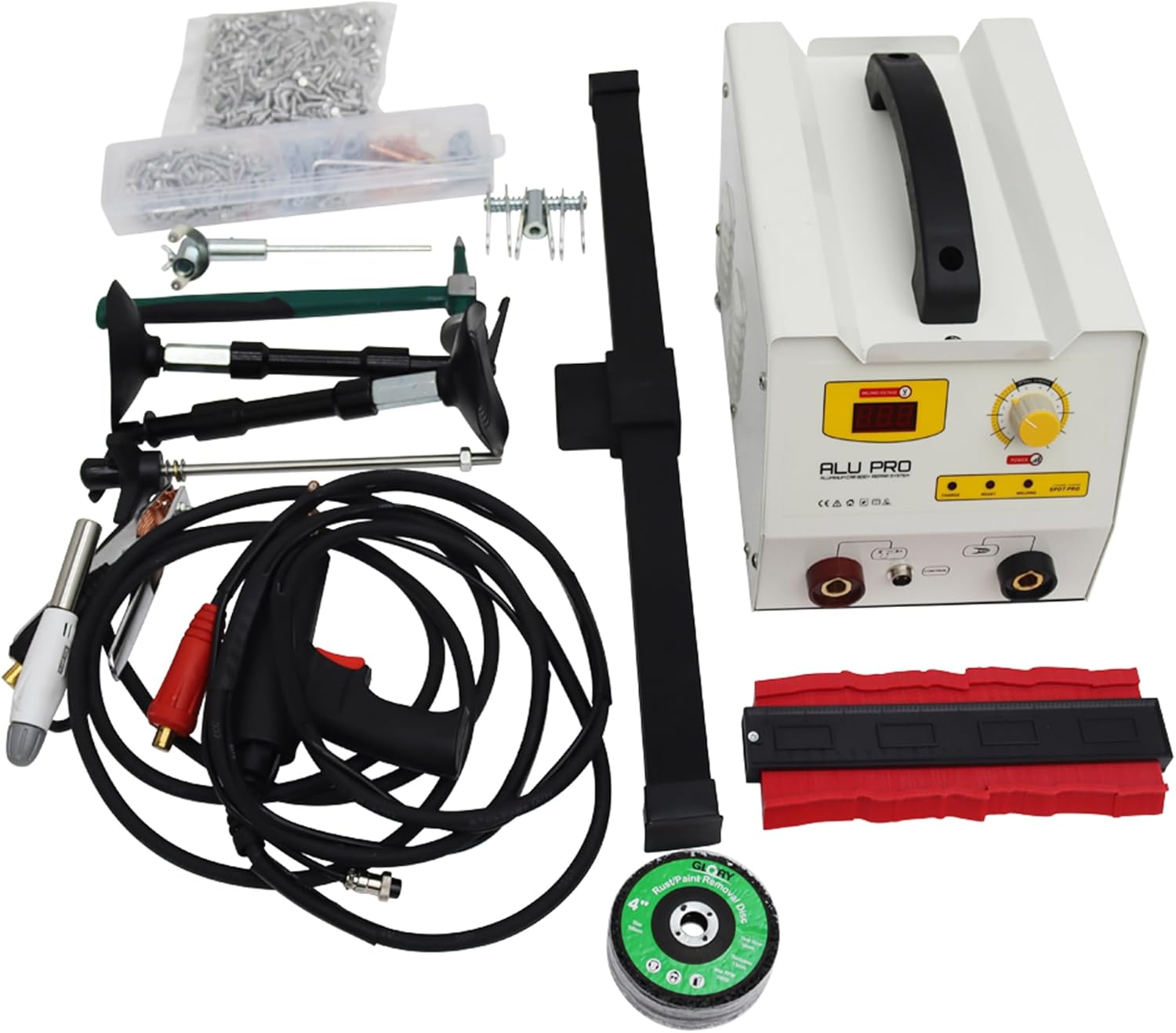 Aluminum Dent Pulling Machine Car Stud Welder Auto Spot Dent Repair Machine Vehicle Body Dent Pull Tool Kit 220V