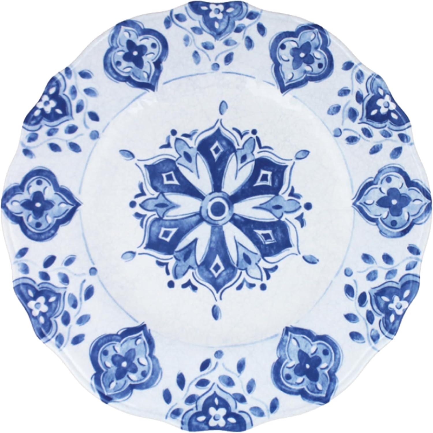 Le Cadeaux Melamine 11 inch Dinner Plate Set of 4, Moroccan Blue