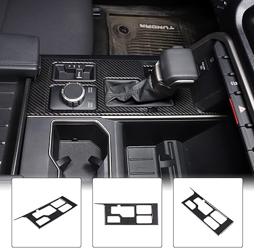 Vista 114 de Aunginsy Cubierta de panel de palanca de cambios de control central, compatible con Toyota Tundra/Sequoia 2022-2024, consola de palanca de cambios