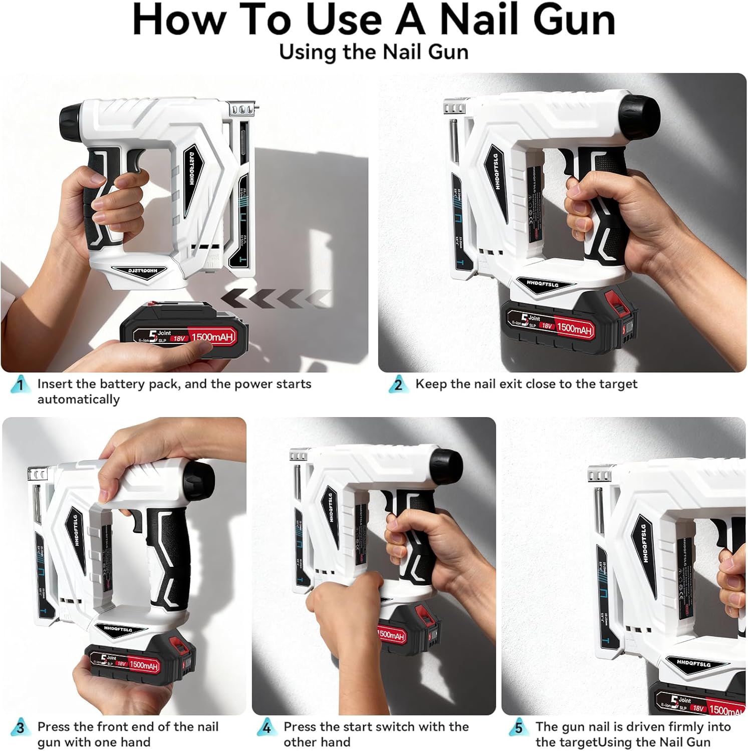 Cordless Nail Gun, 2-in-1 Cordless Brad Nailer Stapler with Battery, Upgraded Electric Nailer Gun Battery Powered with 2,000PCS Staples and Nails for Upholstery & Family DIY