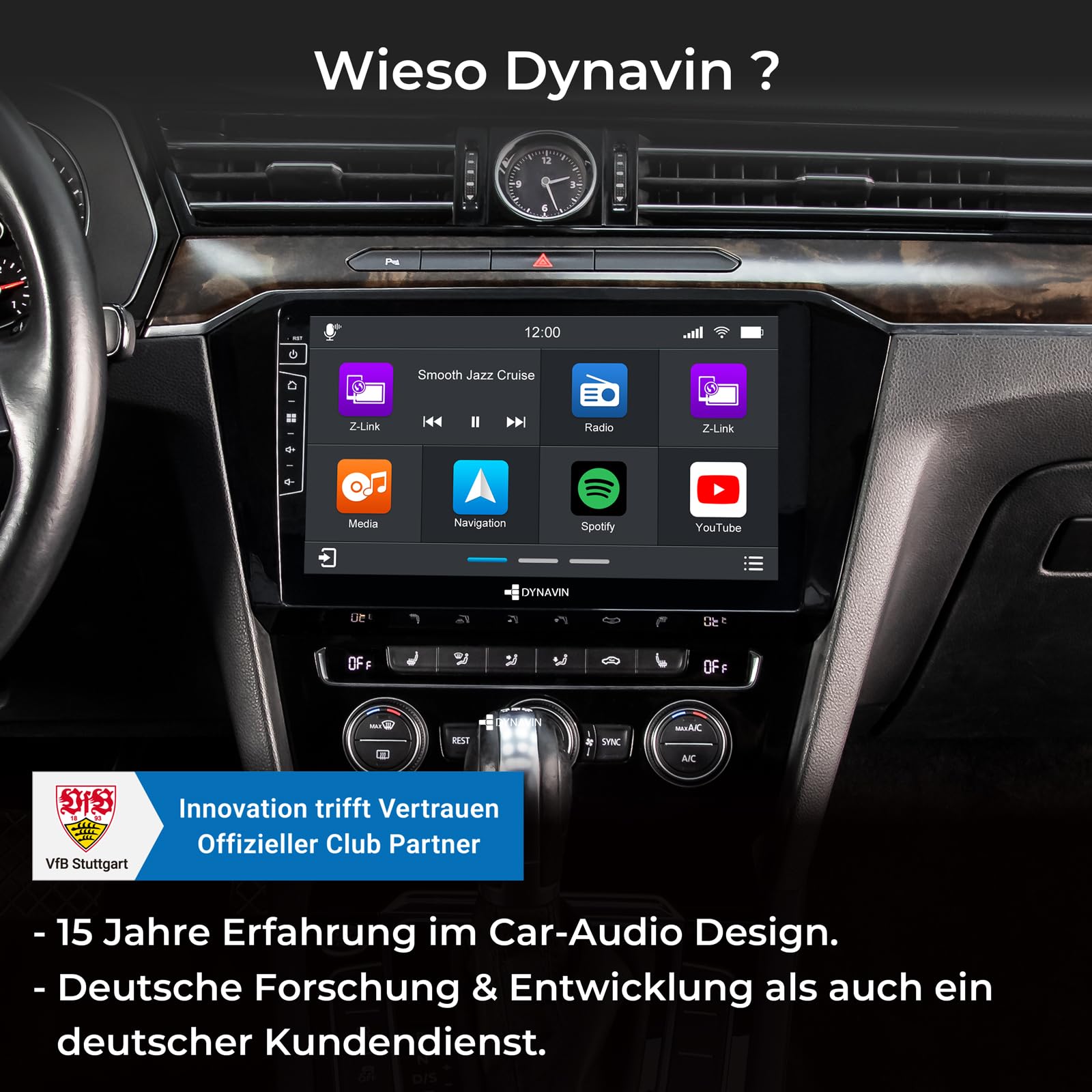 DYNAVIN Android Autoradio GPS pour VW Passat B8: 10,1 Pouces OEM Radio avec Wireless CarPlay et Android Auto | Head-up Display | Dab+ Radio: D9-55 Premium Flex