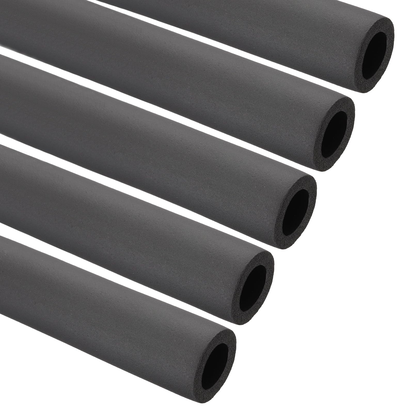 PATIKIL 1"(25mm) ID x 6Ft Pipe Insulation Foam Tube, 5Pcs Pipe Cover Wrap Roll Bar Padding Tubing for Handle Grip HVAC Outdoor Air Conditioner Units, Black