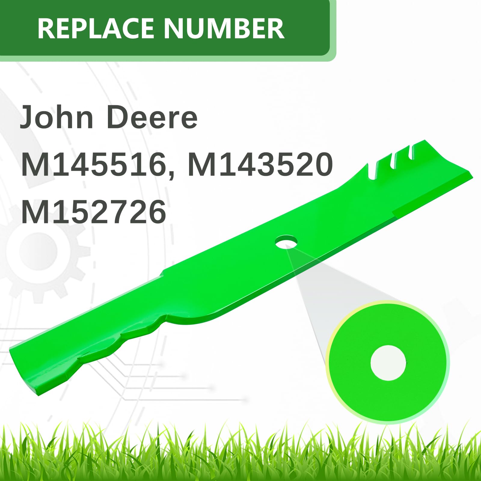 Paquete de 3 cuchillas para cortacésped M145516 de repuesto M143520 M152726 compatible con John Dee re Z525E GX255 X520 X700 para tractor de césped de 54 pulgadas