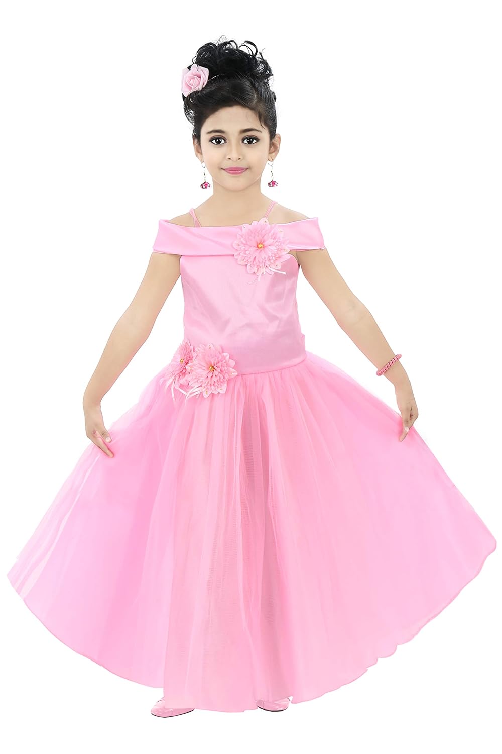 Chandrika Kids Floral Appliqué Festive Gown Dress for Girls. Chandrika Kids Floral Appliqué Festive Gown Dress for Girls.