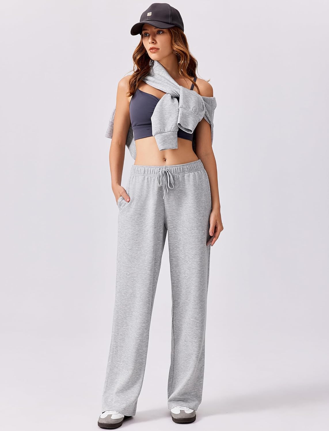 PINSPARK 2 Piece Sets for Women 2025 Fall Outfits Sweatsuit Loose Fit Sweatshirt Wide Leg Sweatpants Matching Set Tracksuit - Image 5