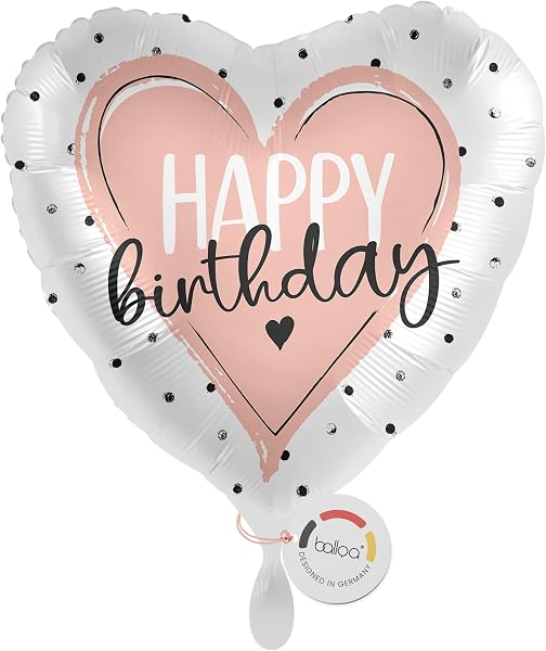 balloa Happy Birthday Folienballon Herzmotiv 33cm