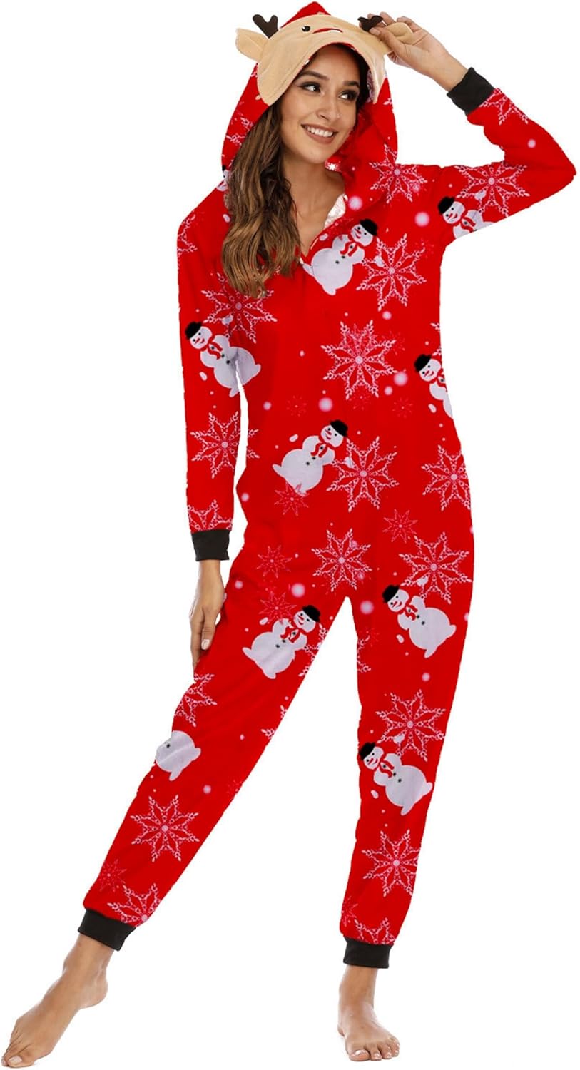 Adisputent Christmas Pajamas for Family Matching Cute Long Sleeve Couples Soft Sleepwear One Piece Funny Christmas Pjs Sets - Image 3