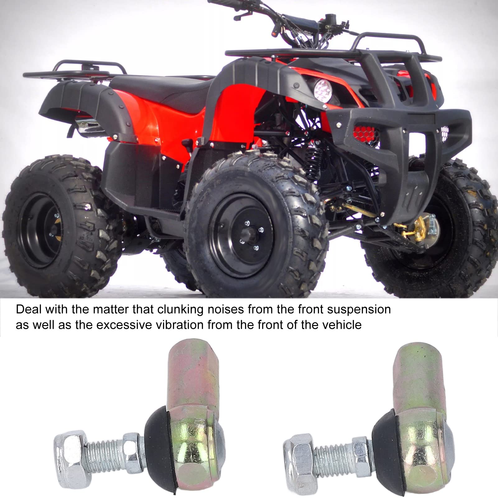 Kit estremità Tirante per Carichi Pesanti per Set di Giunti Sferici per Barra Antirollio 2 Pezzi M10 10mm ATV Scooter Karting Motocross, Lega di