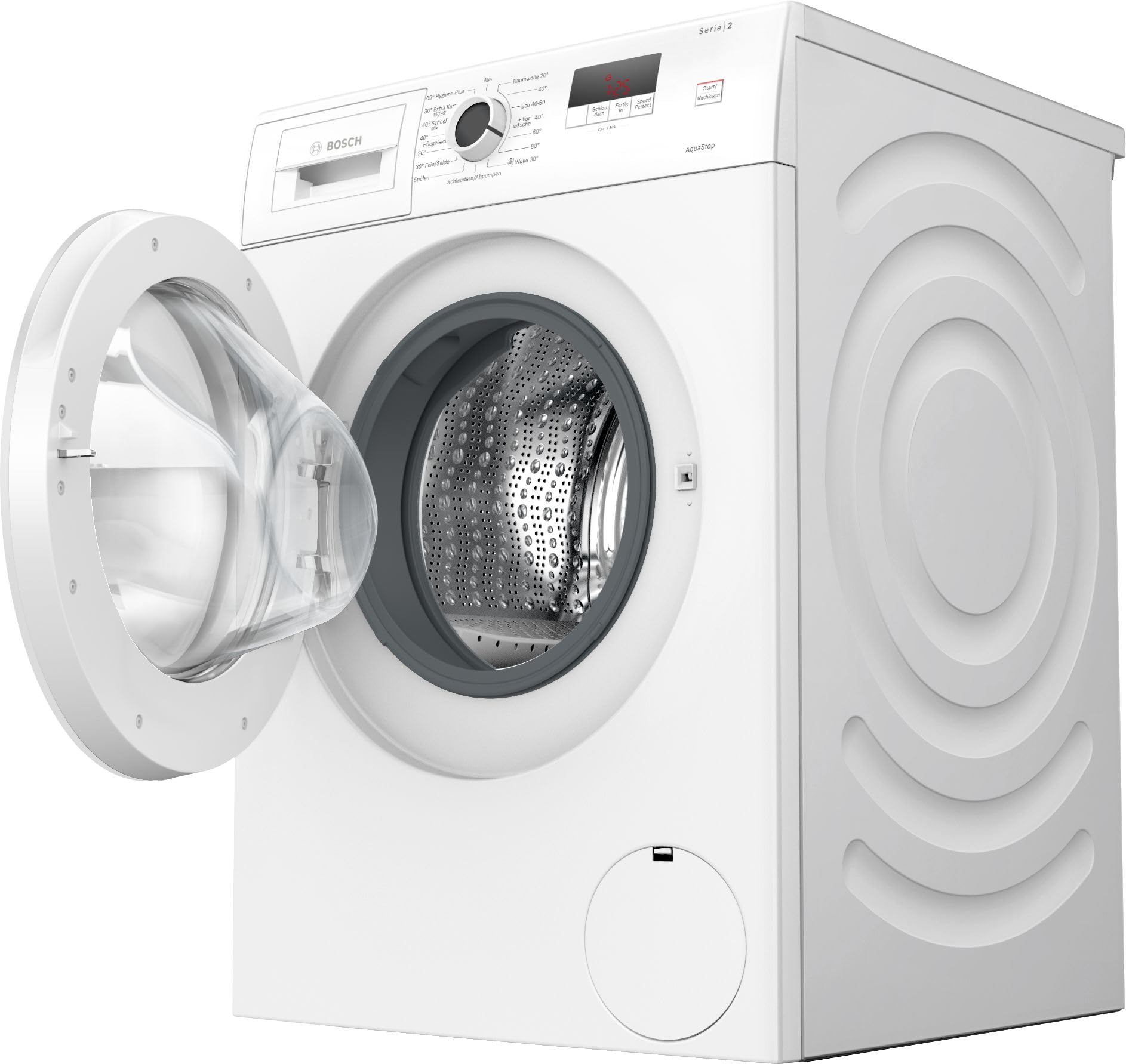 Bosch Serie 2 Waschmaschine 7 kg 1400 UpM ActiveWater WGE02471 | Intelligente Active Water Plus Mengenautomatik, tiefenreines Hygiene Programm, Knitterschutz, intuitive Touch-Bedienung