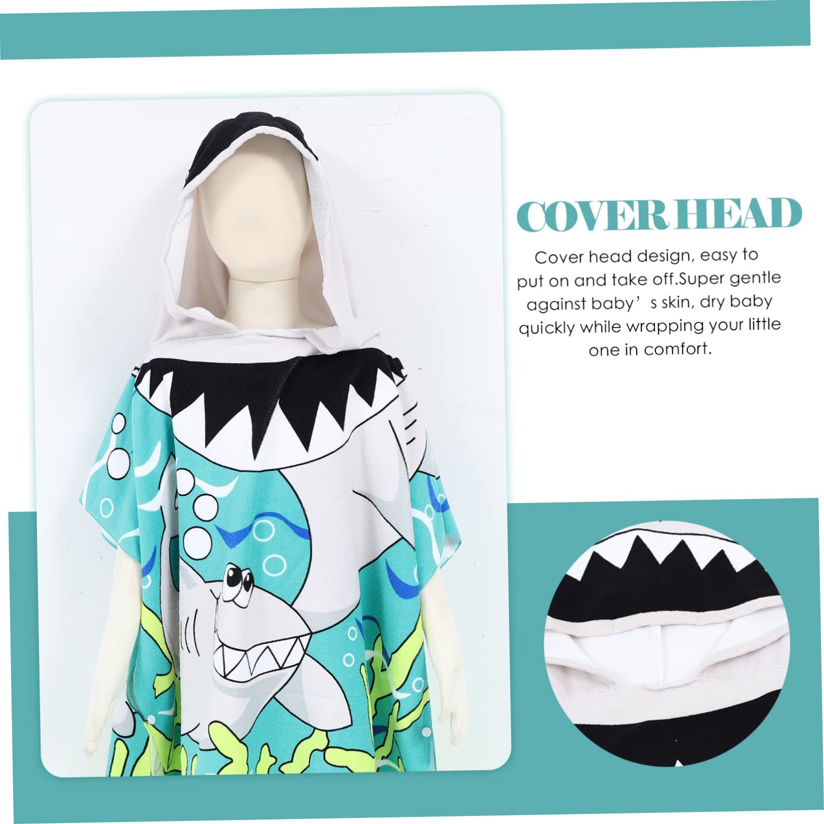 VICASKY 5stücke Kapuzenbadetuch Aus Mikrofaser Mit Cartoon-Muster Saugfähiger Badeponcho Für Junge Mädchen Für Strand Schwimmbad Und Zuhause Für Geburtstage Und Feste