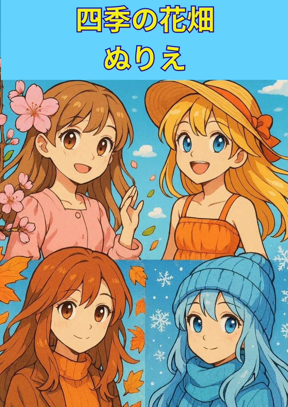 四季の花畑ぬりえ〜子どもと動物たちと歩くやさしい色の旅〜