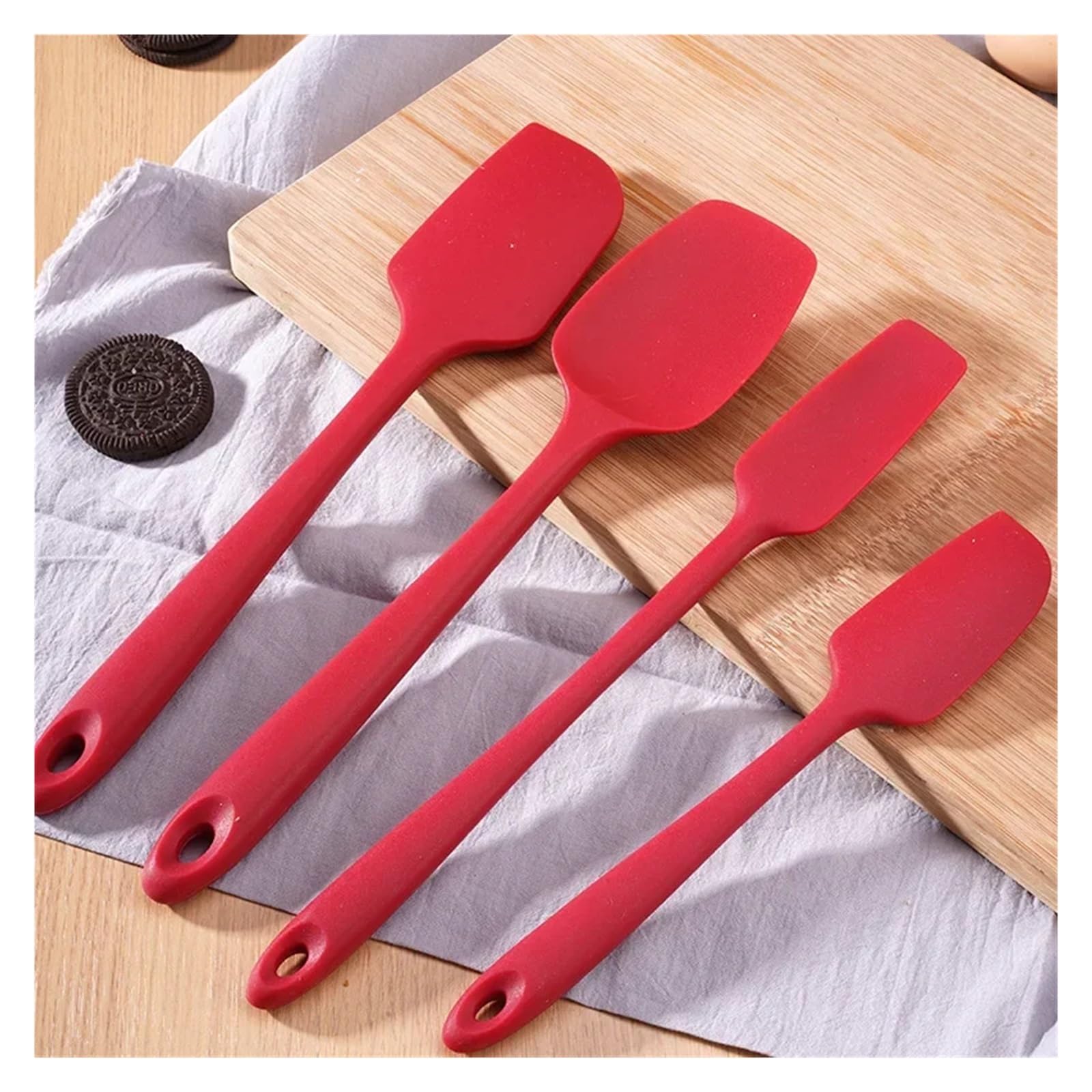 4/5-teiliges Set aus Silikonspateln, hitzebeständigen Butterstreichern, Glasschabern, Teigschabern und Küchenhelfern for Kochen Backen(5Pcs Red)