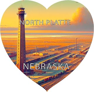 North Platte Nebraska Souvenir Heart Design Vinyl Decal Sticker 3-Inch