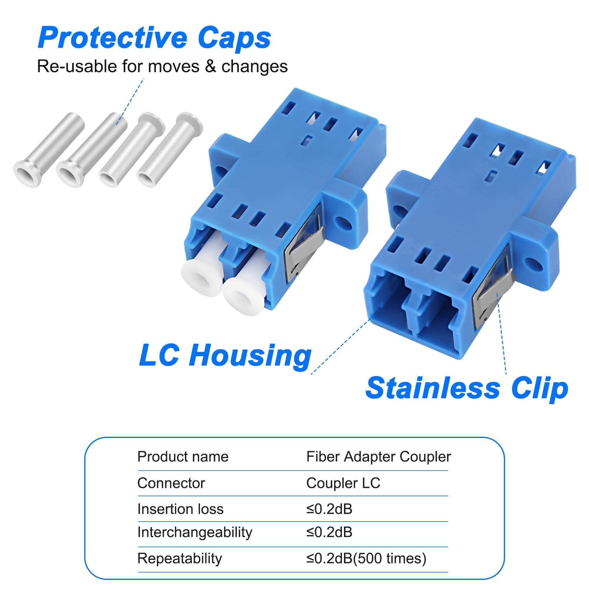 XMSJSIY LC Connettore LWL Adattatore Duplex LC/UPC Spina Estensione per Rete Internet - 10 PCS