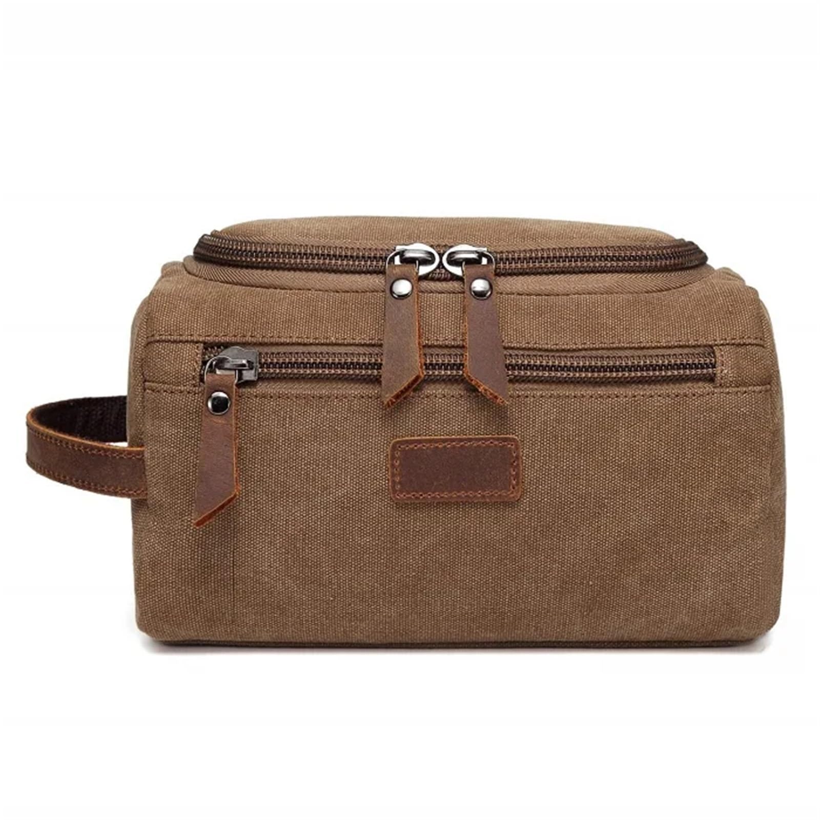 Borsa da toilette da viaggio Borsa da viaggio impermeabile uomo for trucco cosmetico, borsa, in tela, di grandi necessità, custodia toilette maschile(Brown)