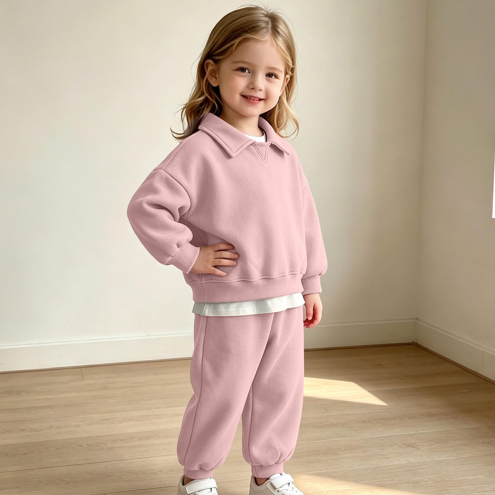 Chandal Niño Niña,Ropa Deportiva 2 Piezas con Sudadera y Pantalón Jogger | Conjunto Deportivo Otoño e Invierno para Niños Pequeños Chándal Algodón de Manga Larga con Bolsillos 0.5-5 años