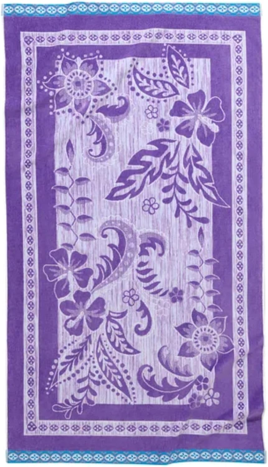 Oversized 100% Cotton Beach Towels 40" x 72", Soft Absorbent Reversible Jacquard Pool Towels for Beach, Swimming, Travel & Bath (Turtle)