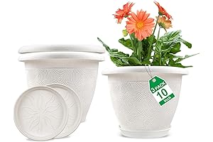 Plastic Flower Pots with Drainage and Saucer