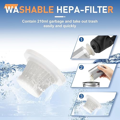 Miniatura 7 de Aspiradora de mano inalámbrica para automóvil, mini aspiradora recargable portátil para el hogar, oficina, mascotas