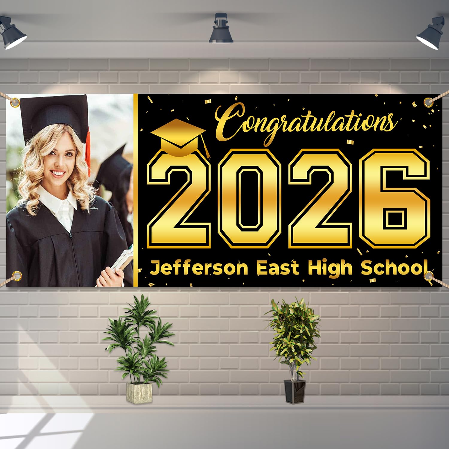 Personalized Graduation Banner 2026 - Outdoor Decor with 8 Colors & 5 Sizes | Class of 2026 Sign | Custom Graduation Gifts for Students & Teachers