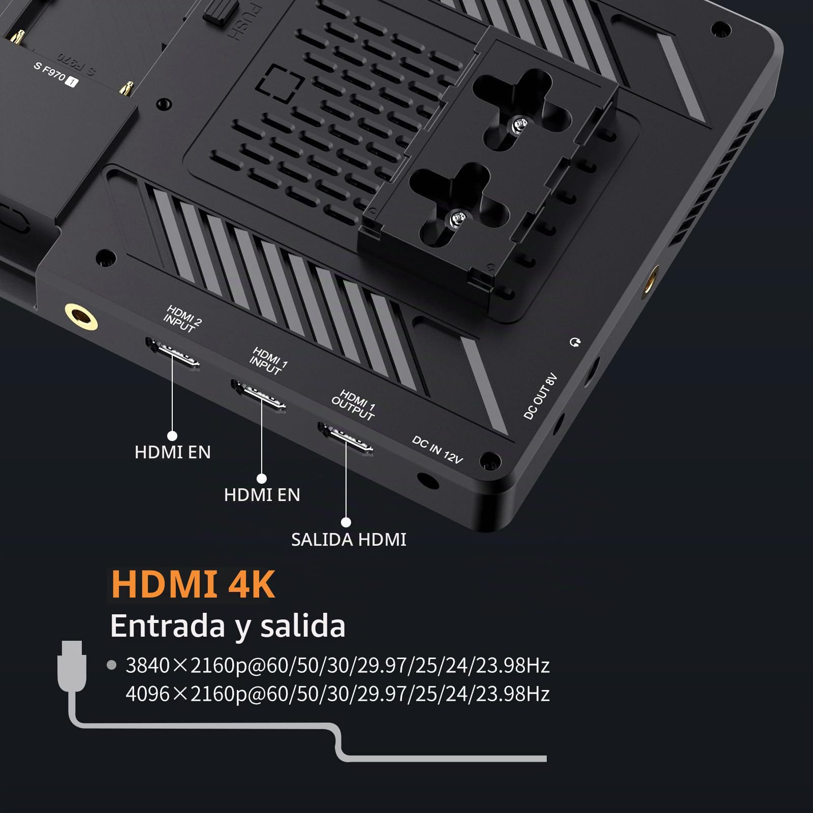 FEELWORLD LUT11H - Monitor DSLR de campo ultrabrillante de 10.1 pulgadas de 2000 nits, con pantalla táctil, forma de onda, LUT F970, kit de instalación y alimentación, salida de entrada HDMI