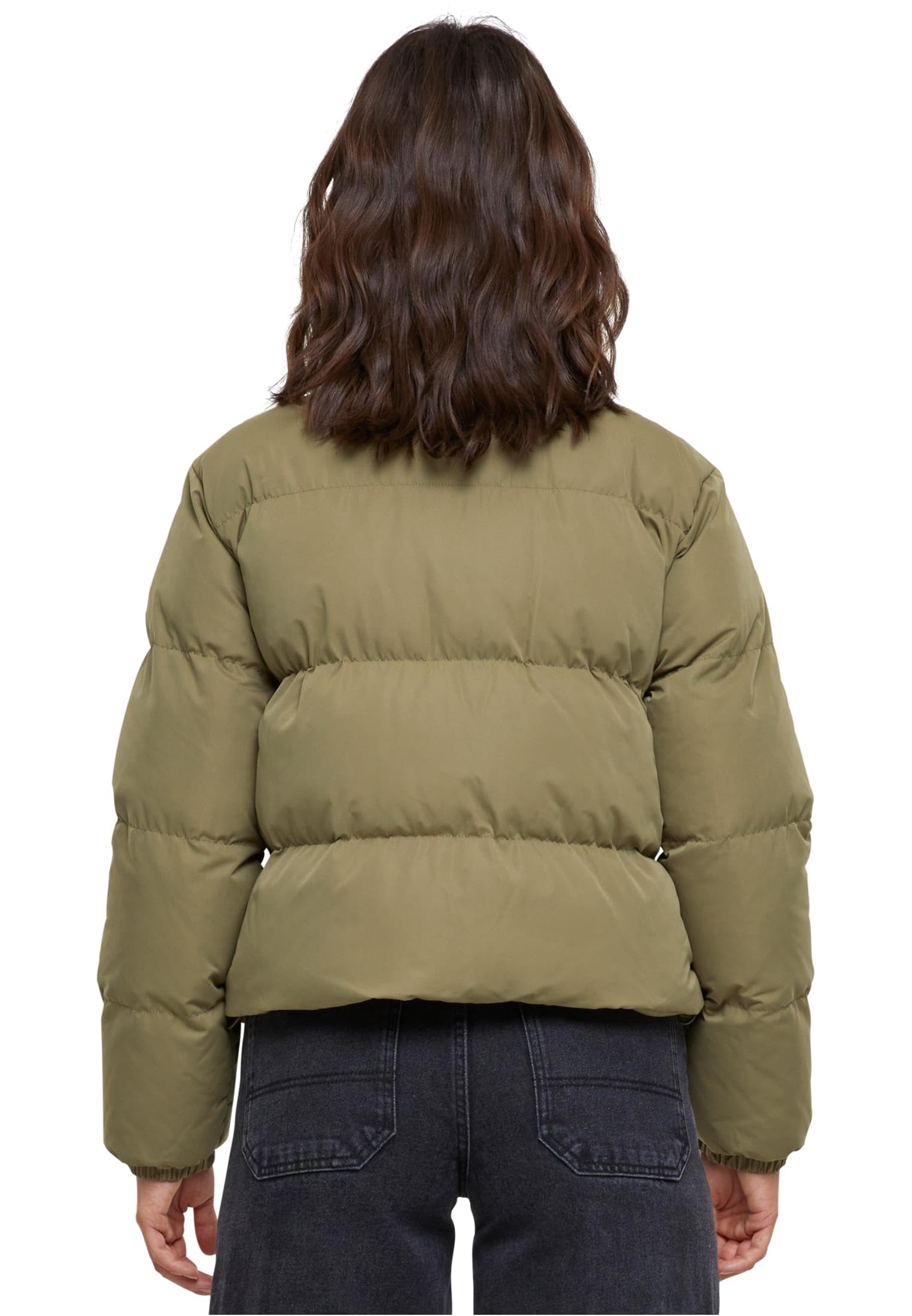Urban Classics Ladies cropped peached puffer jacket Donna Giacca invernale nero