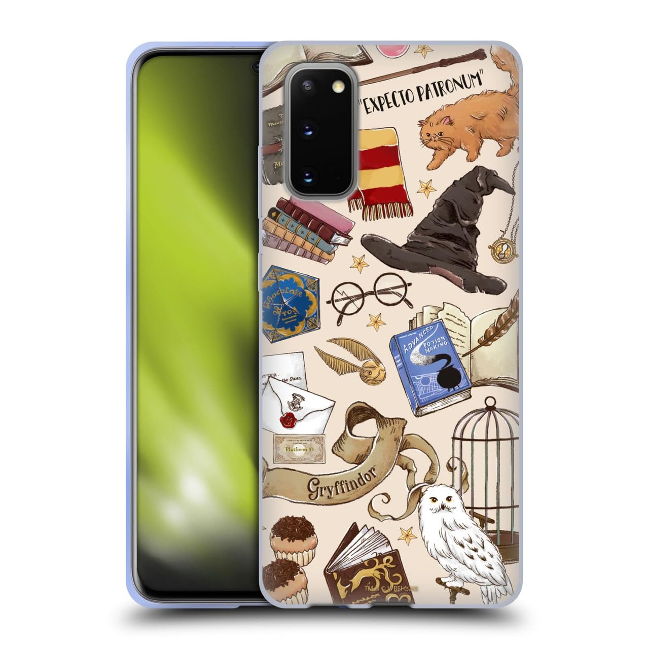 Head Case Designs Officially Licensed Harry Potter Hogwarts Pattern Deathly Hallows XXXVII Soft Gel Case Compatible with Samsung Galaxy S20 / S20 5G