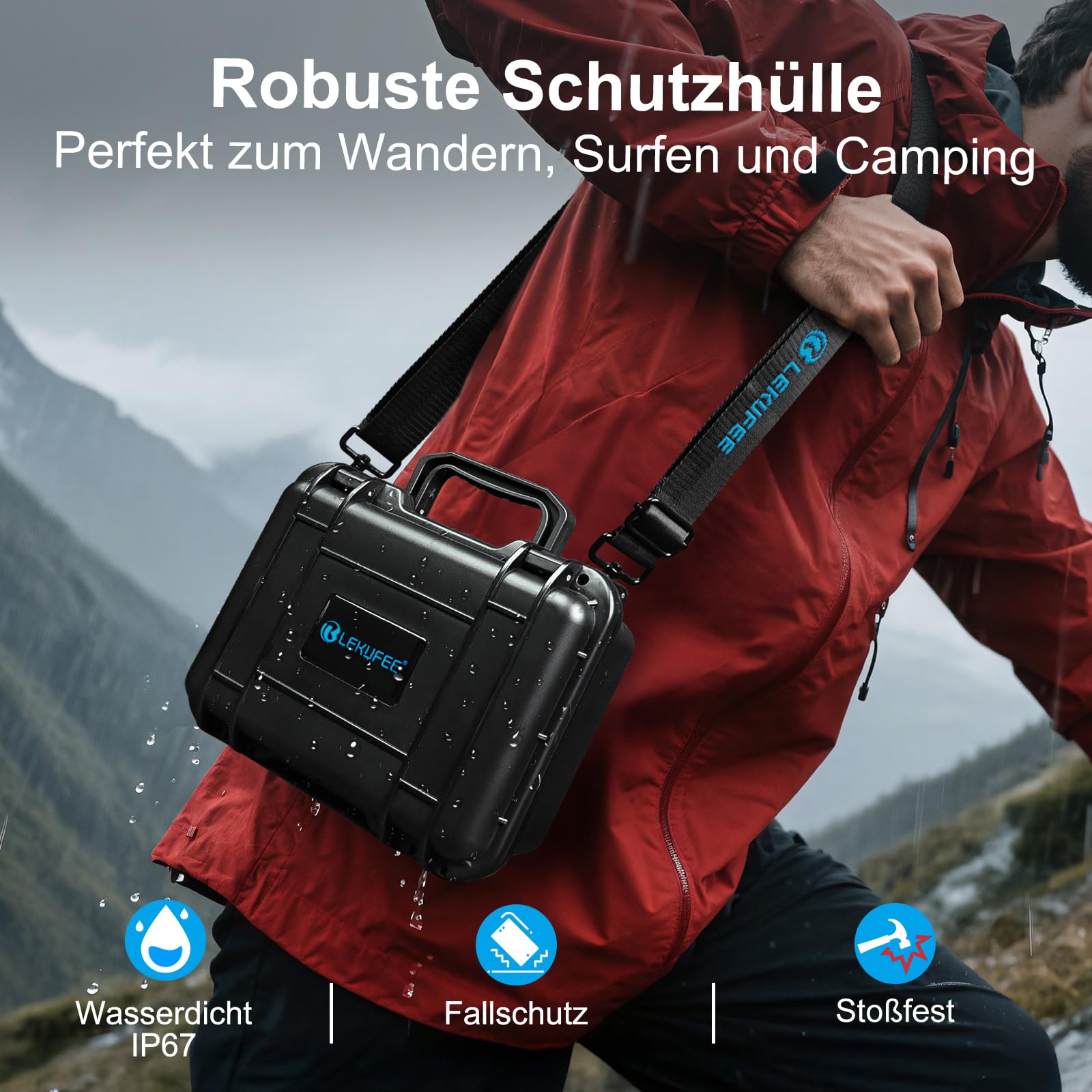 LEKUFEE Tragbare wasserdichte Tragetasche für Insta360 X5/X4 Air/X4/x3,Must-Have-Bundle,Starter-Bundle und Zubehör (nur Koffer)