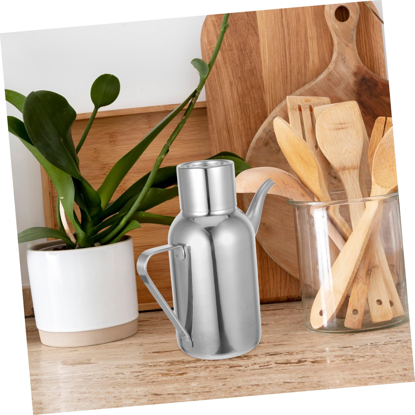 Mipcase Distributore Olio in Acciaio Inox 304 da 800ml Beccuccio Antigoccia, Bottiglia per Olio D’oliva e Aceto per Cucina Domestica, Ristorante e Buffet