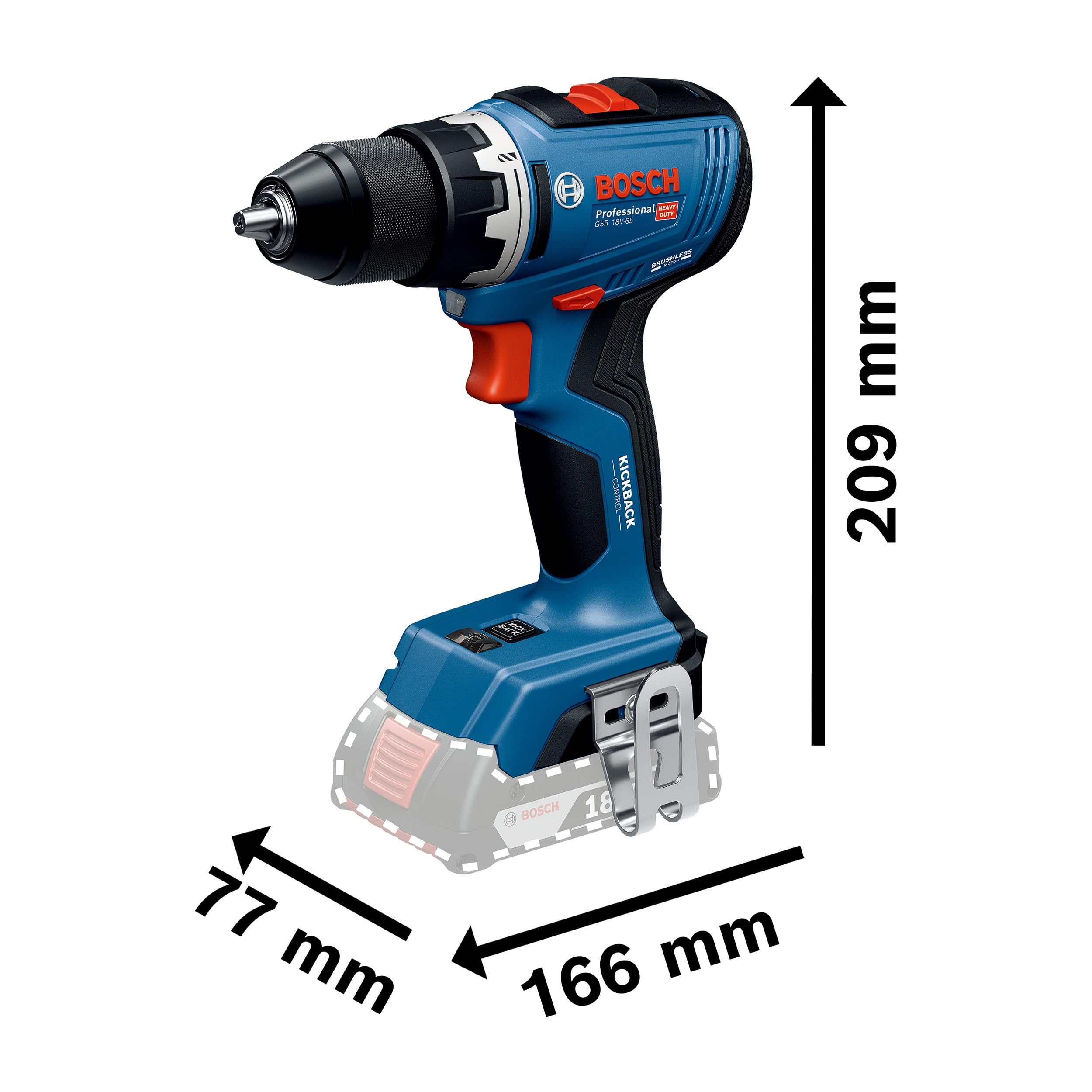 Bosch PRO 18V System Kit combiné : GSR 18V-65, GBH 18V-26, GWS 18V-11, 1x GBA 5.0Ah, 1x EXBA 5.5Ah, GAL 12V/18V-80, M-BAG