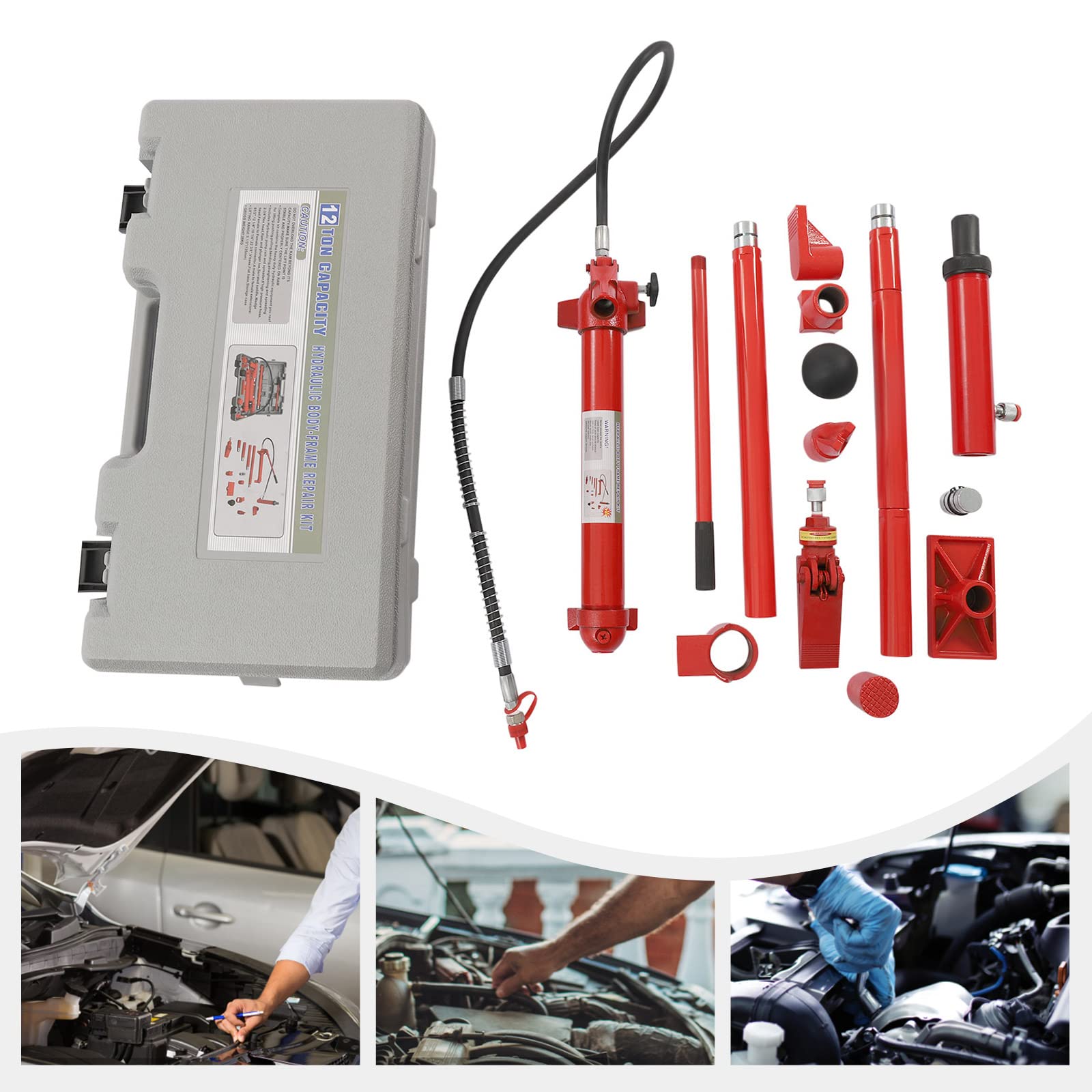 12-tonowy zestaw zasilania Porta, zestaw elektronarzędzi do dużych obciążeń, zestaw naprawczy podnośnika hydraulicznego Porta Power, rama do naprawy elektronarzędzi podnośnika, udźwig 12