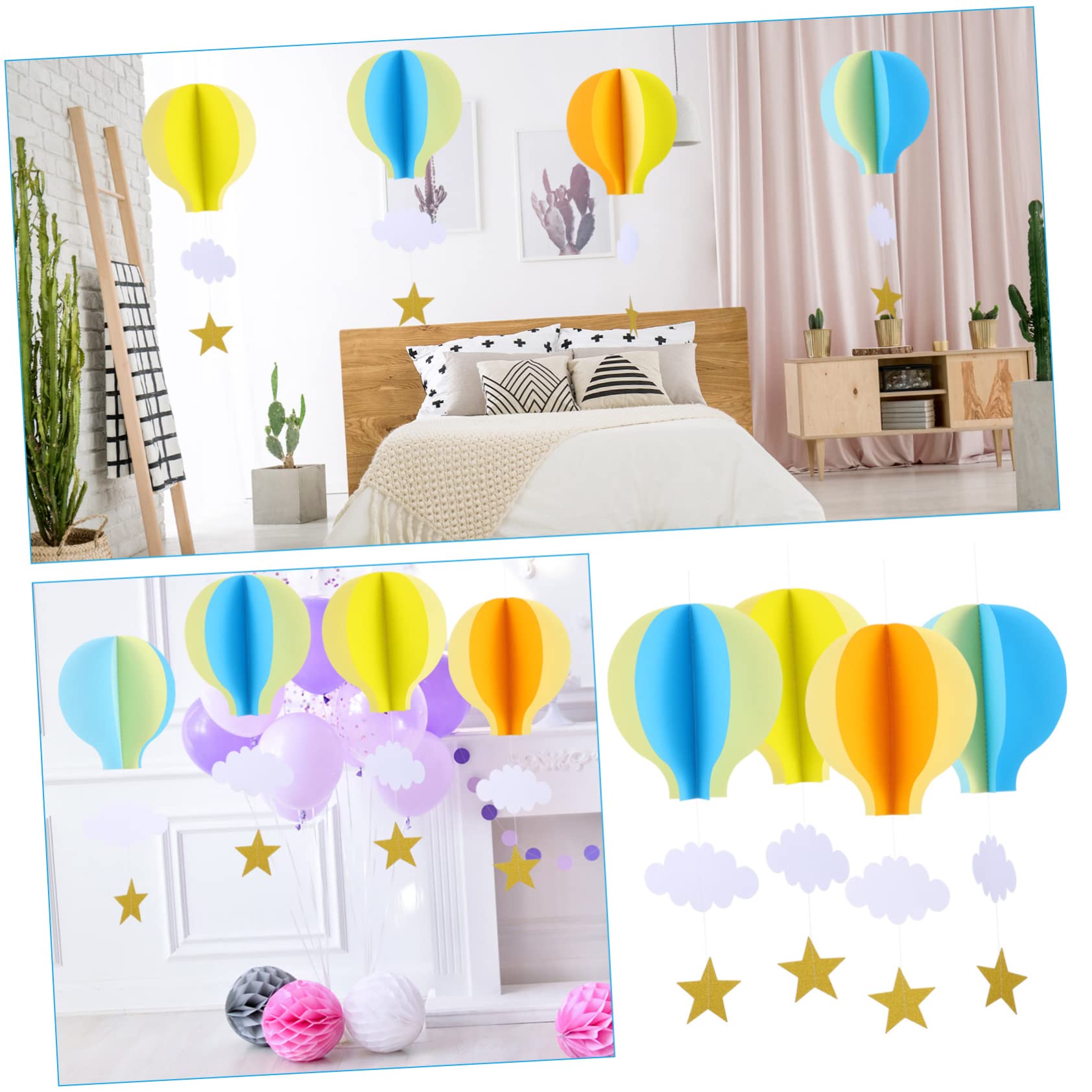 Alipis Décoration Murale Tissée Arc-Ciel De Montgolfière Pendentif Forme De Montgolfière pour Chambre Et Salon Accessoire De Décoration Intérieure