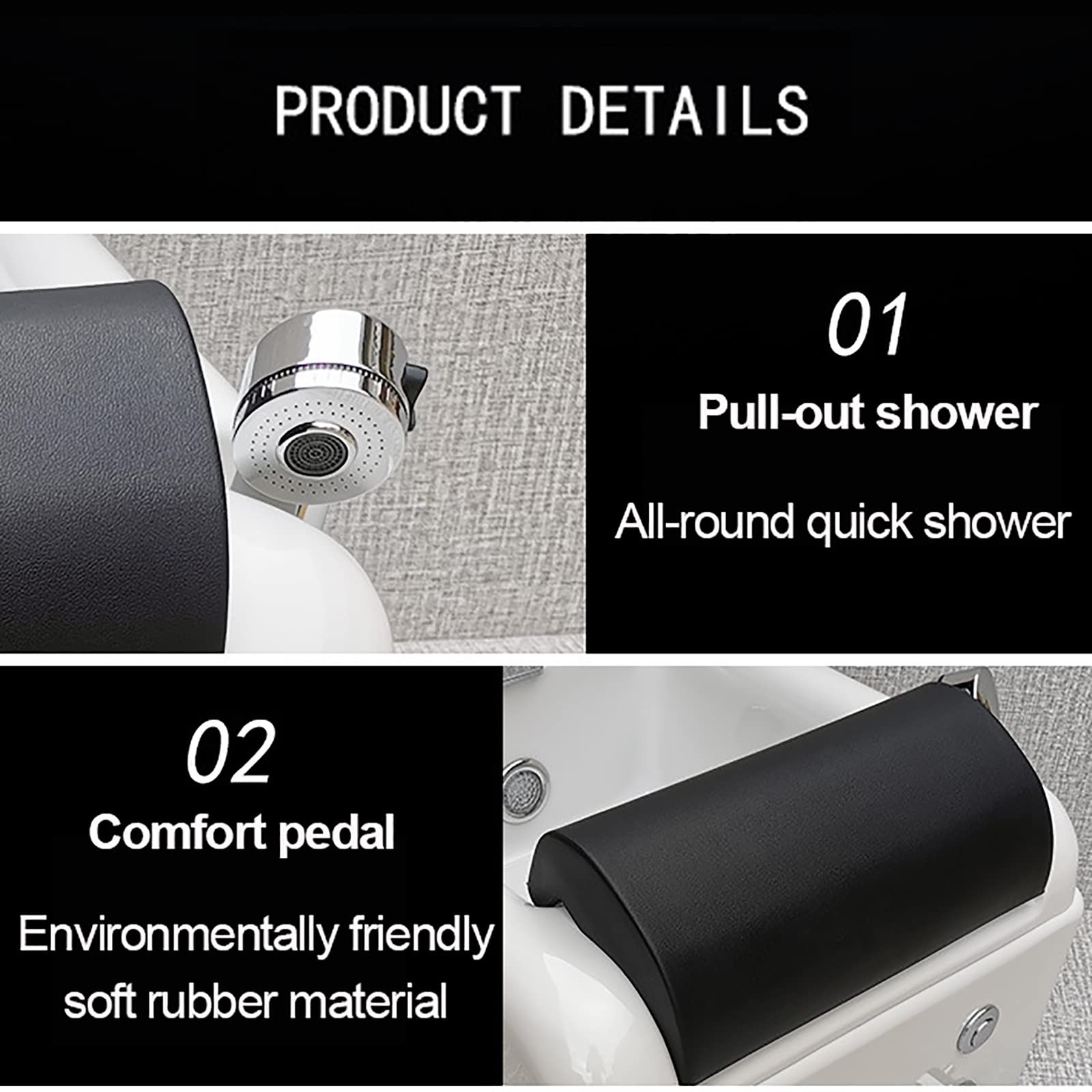 WYOERN Salon Massage Equipment Foot Soaker Foot Baths & Spas Acrylic Massage Footbath Square Foot Bath Salon Acrylic Pedicure Chair Bowl Pedicure Sink (Size : Bath+Pedicure)