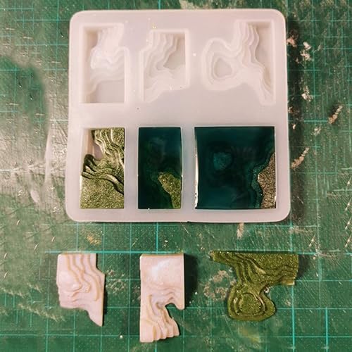 Miniatura 7 de Moldes para colgantes de resina de isla, (paquete de 4) moldes de silicona epoxi estilo océano para bricolaje, joyería, colgante, collar, llavero,