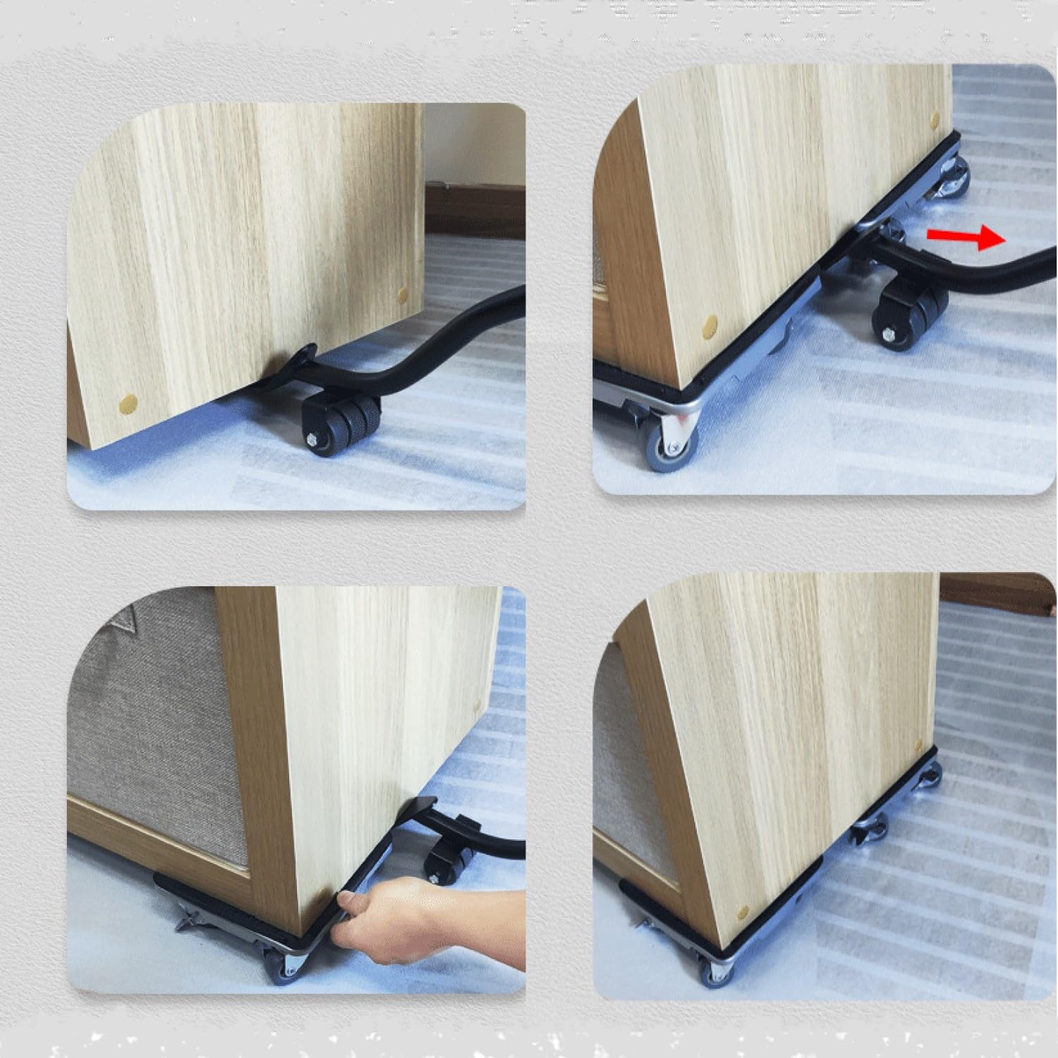 Carrello per il trasporto di mobili, Kit Sollevatore e Trasporto Mobili pesanti, Sollevatore per mobili pesanti,Ruote per Mobili, Rotelle per Spostare Mobili, ausilio per lo spostamento di mobili