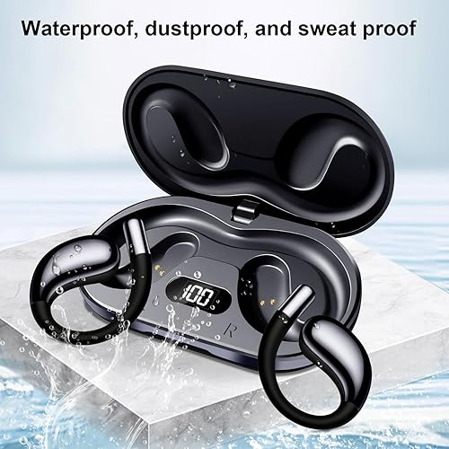 Miniatura 6 de Auriculares inalámbricos, auriculares de oreja abierta, auriculares de conducción ósea, auriculares impermeables con graves profundos para fitness y