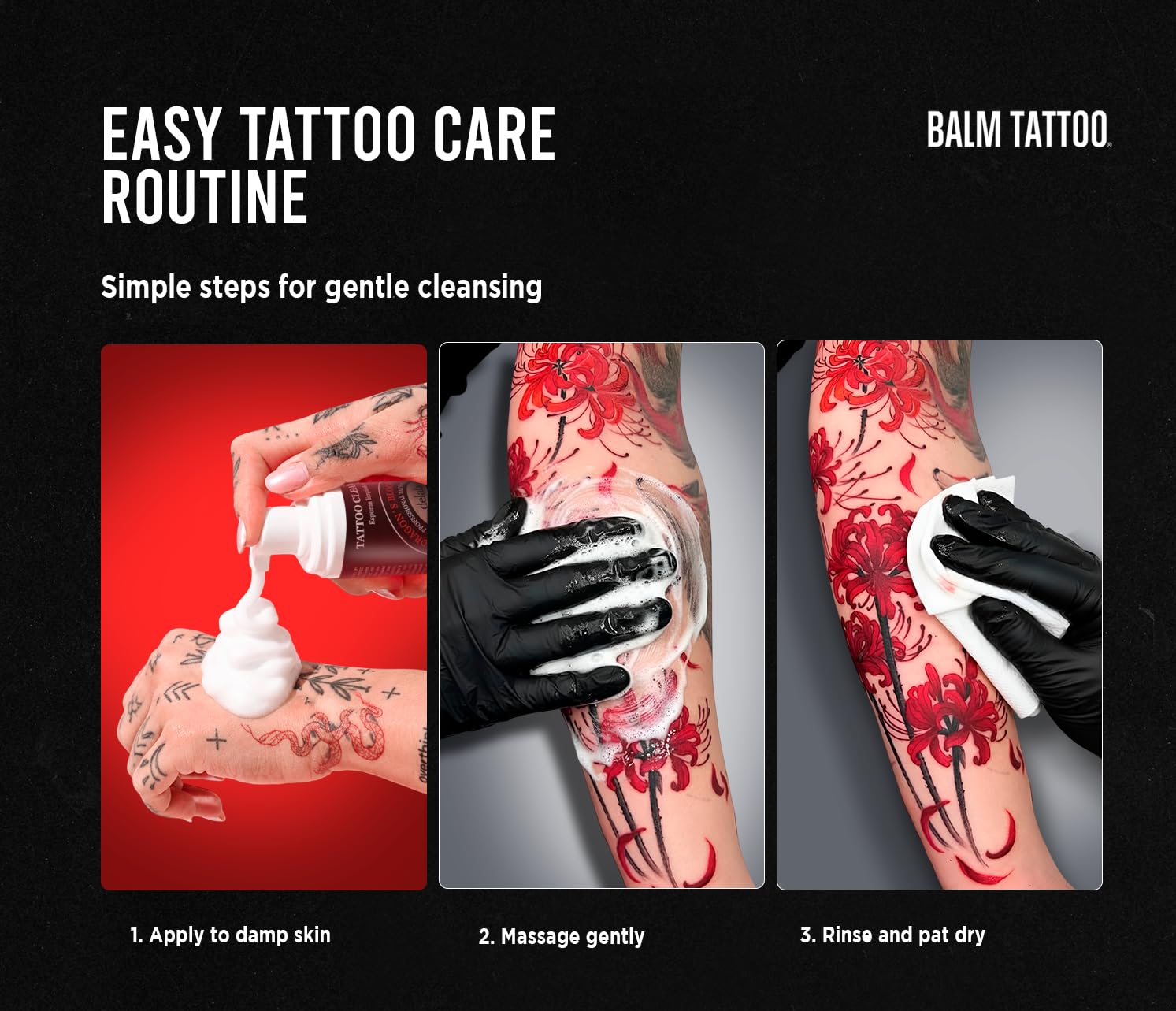 Mousse nettoyante Sang de dragon 200 ml | Soin professionnel du tatouage