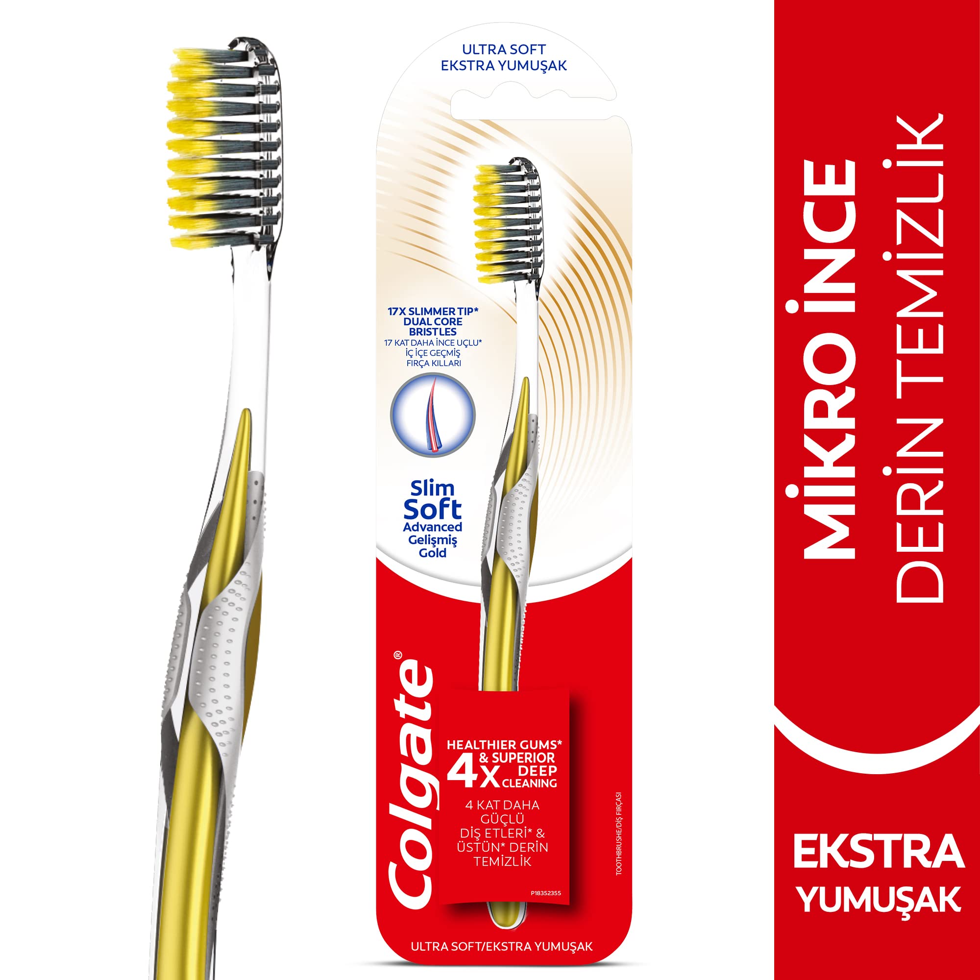 Colgate Mikro İnce Gelişmiş Gold Derin Temizlik Ekstra Yumuşak Diş Fırçası