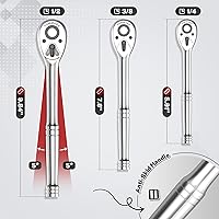 Vista 7 de TOMMARS Llave de trinquete de 1/2 pulgada, llave de trinquete de liberación rápida de 72 dientes, reversible, regalos para hombres, herramientas