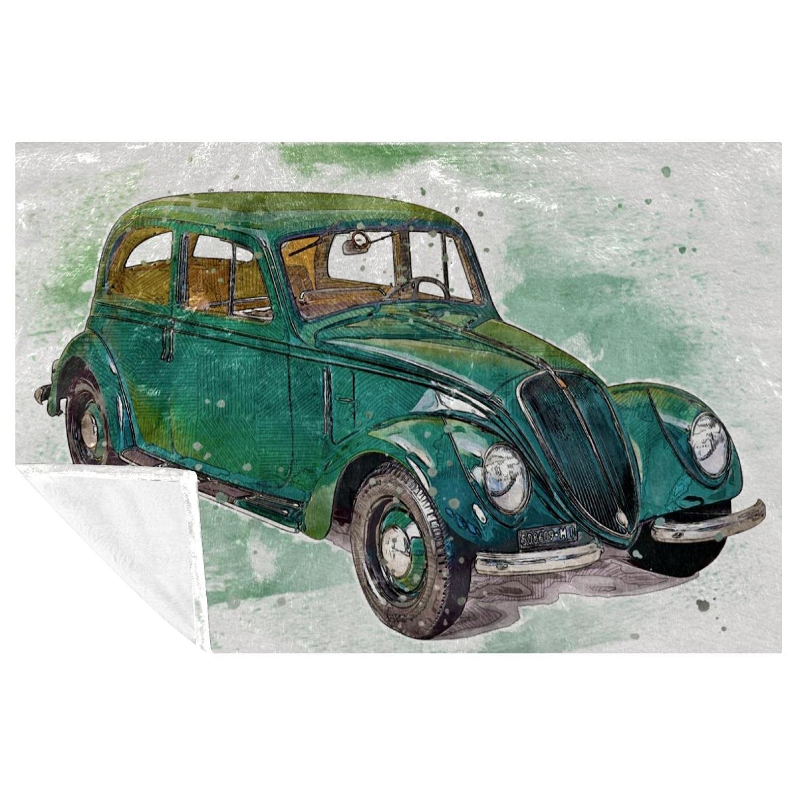 Couverture vintage voiture chaude et douce pour lit | Plaid d'exception confort 150x100
