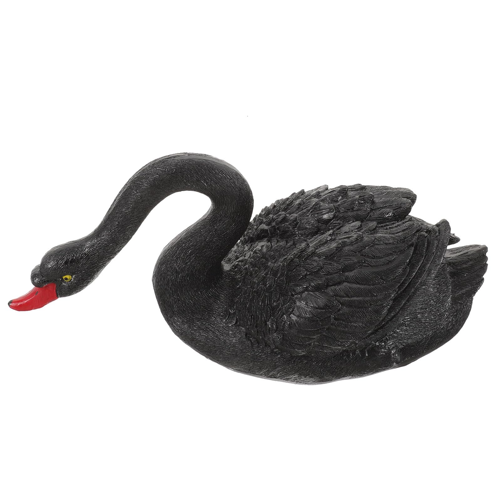 Cygne décoratif noir en plastique robuste pour ornement de jardin