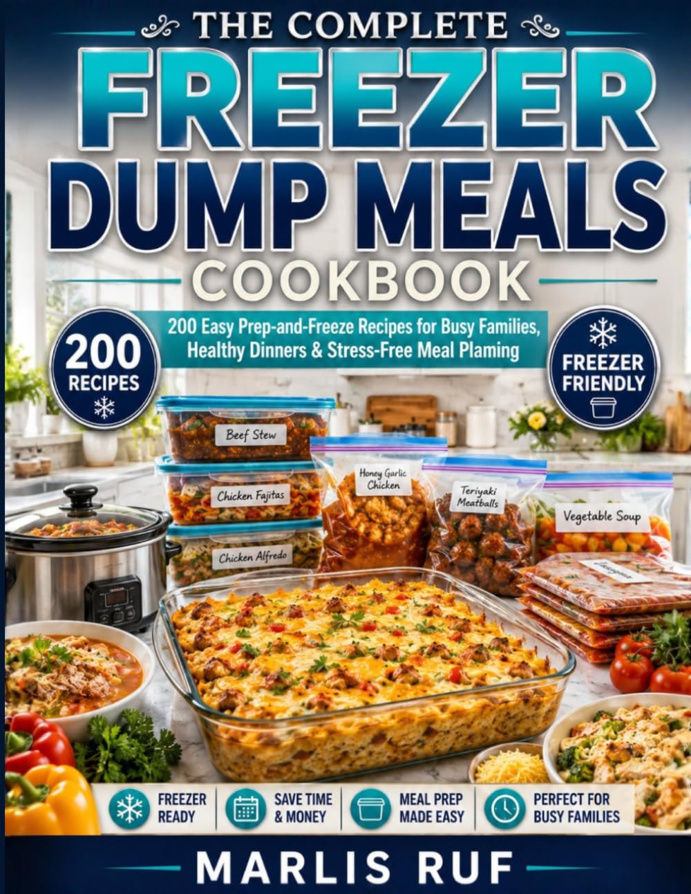 The Complete Freezer Dump Meals Cookbook: 200 Easy Prep-and-Freeze Recipes for Busy Families, Healthy Dinners & Stress-Free Meal Planning