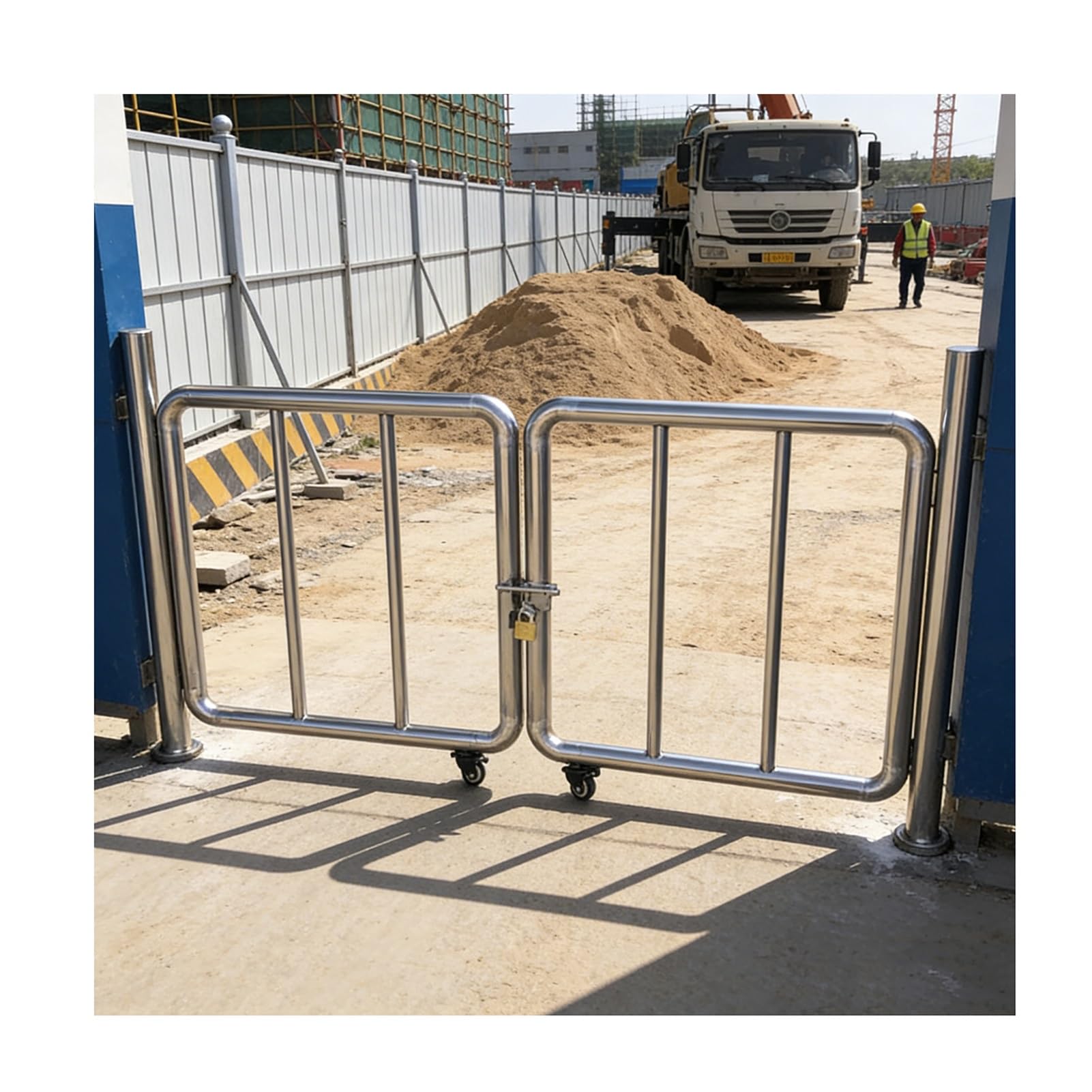 Barrière extérieure en acier inoxydable 304 double porte de sécurité